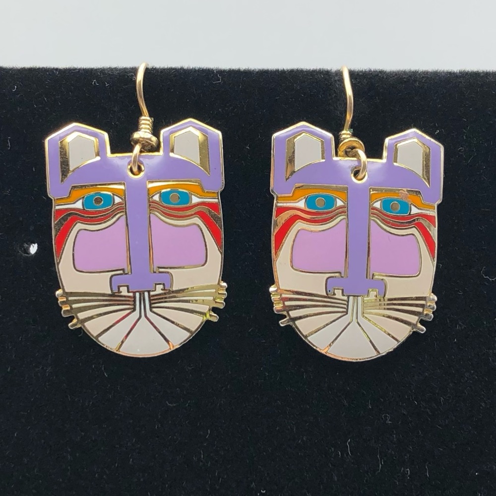 Laurel Burch “Miikio” Vintage 1970s Dangle Earrings